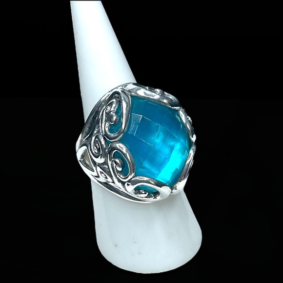 🌺Carolyn Pollack Sterling & Blue Quartz Ring - Picture 11 of 14